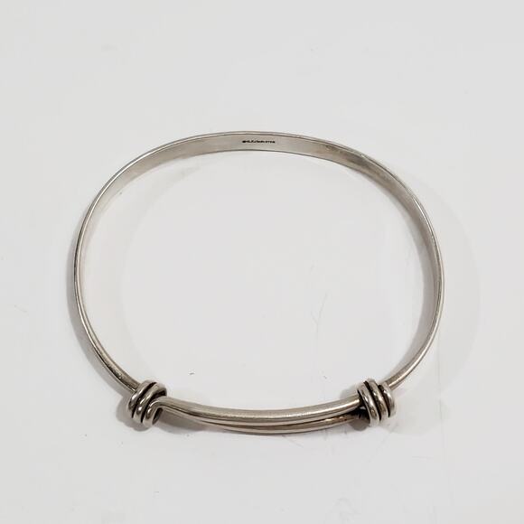 Ed Levin Signature Sterling Silver 925  Slide Bangle Bracelet 7" - Picture 4 of 6